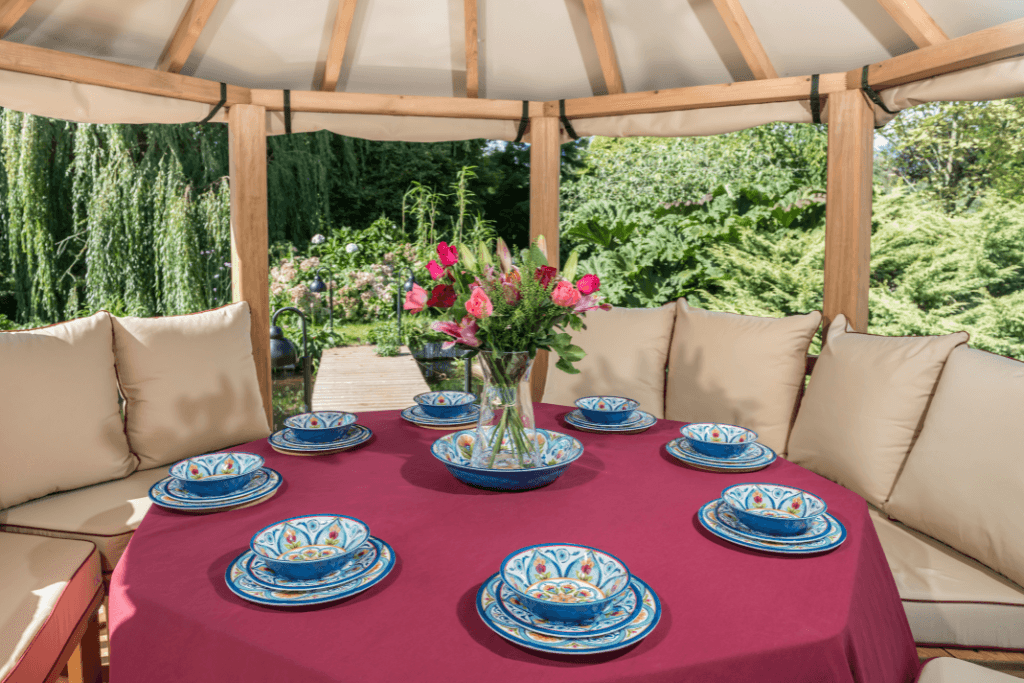 Luxury Timber Interior of Crown Pavilions Guinevere Gazebo