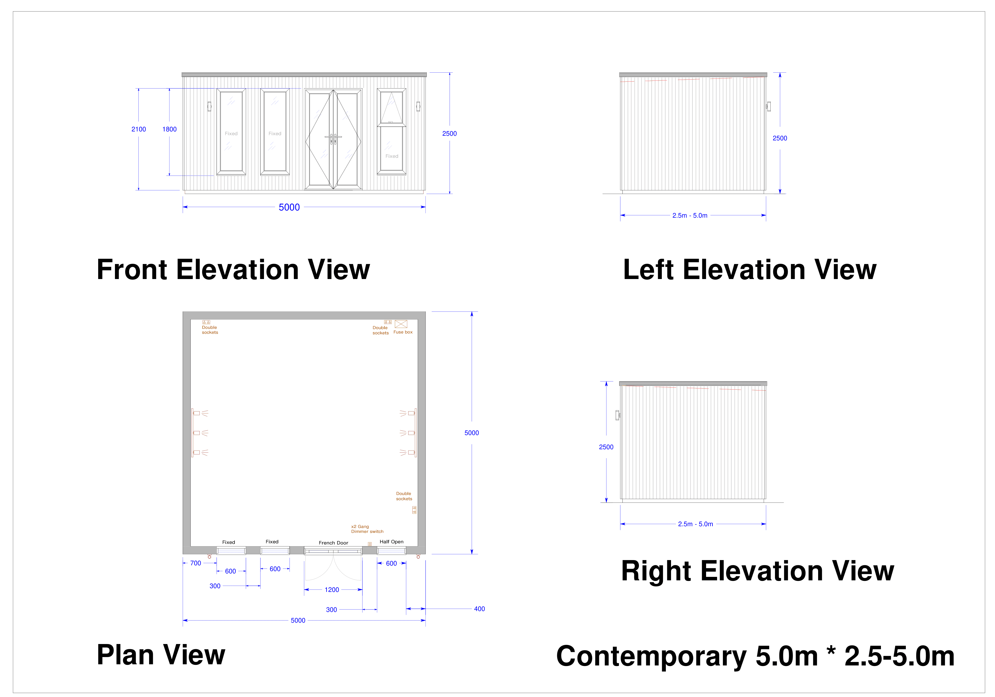 Contemporary Garden Rooms floor plan diagram