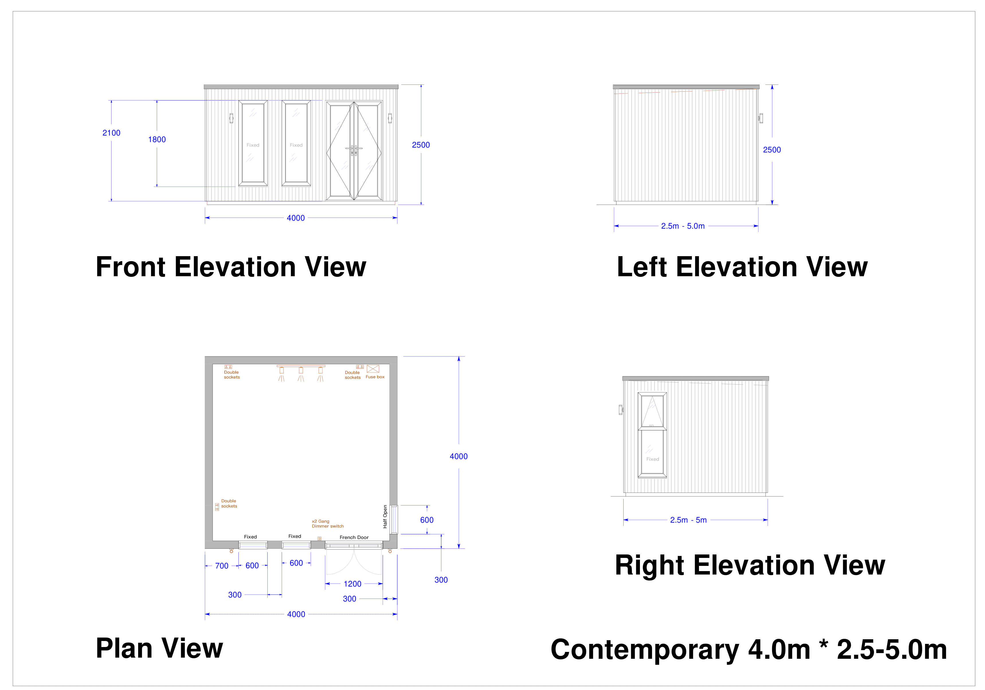 Contemporary Garden Rooms floor plan diagram