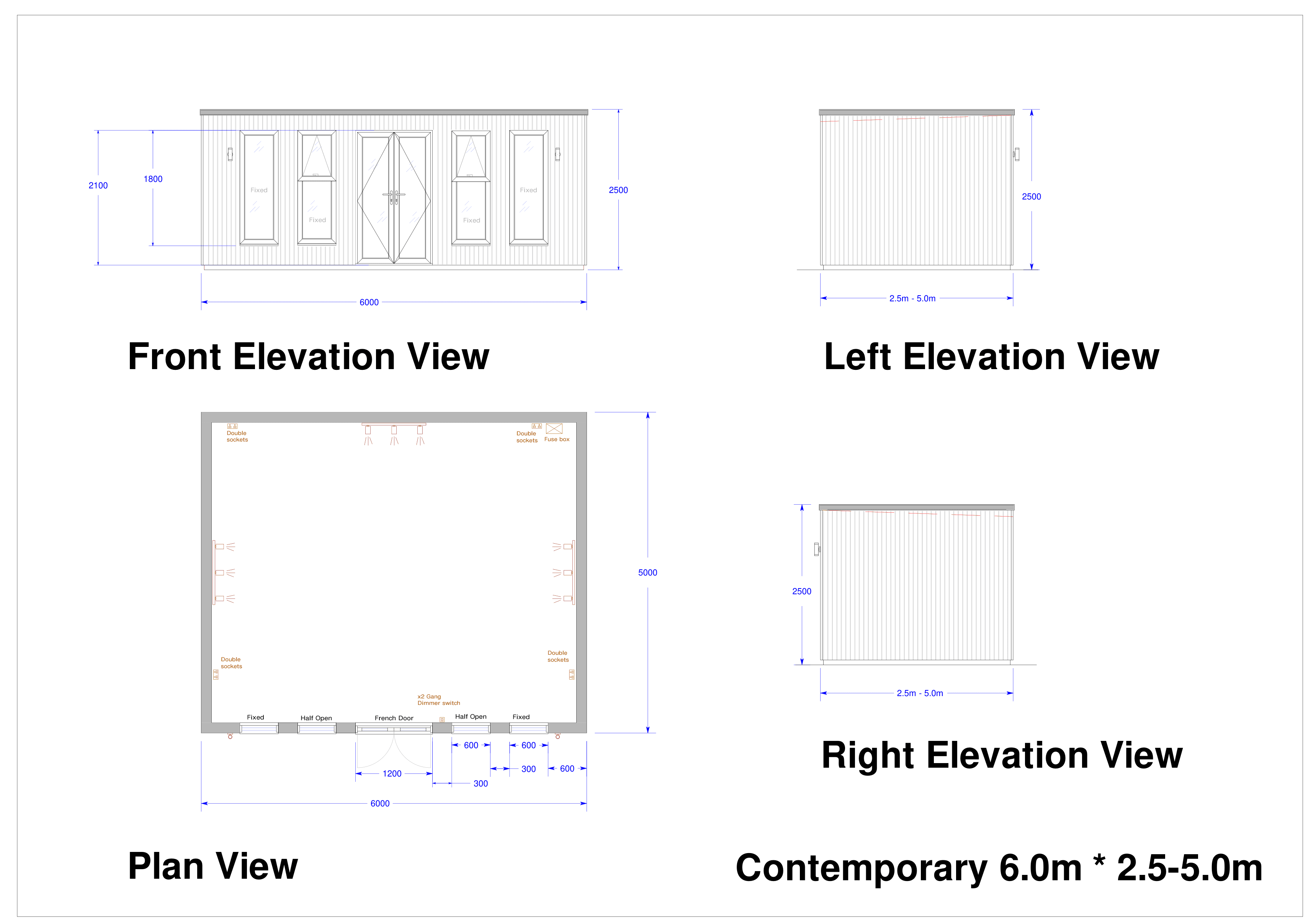 Contemporary Garden Rooms floor plan diagram