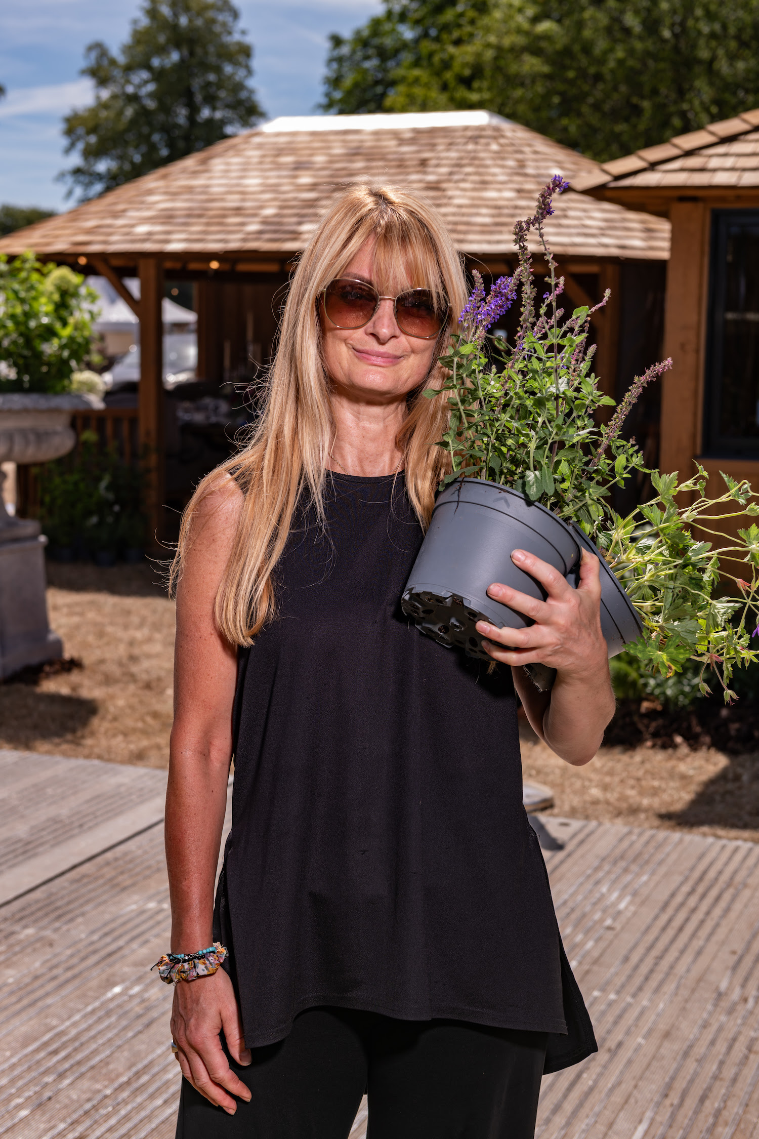 Natalie Dejahang with show planting at the RHS Badminton Flower Show