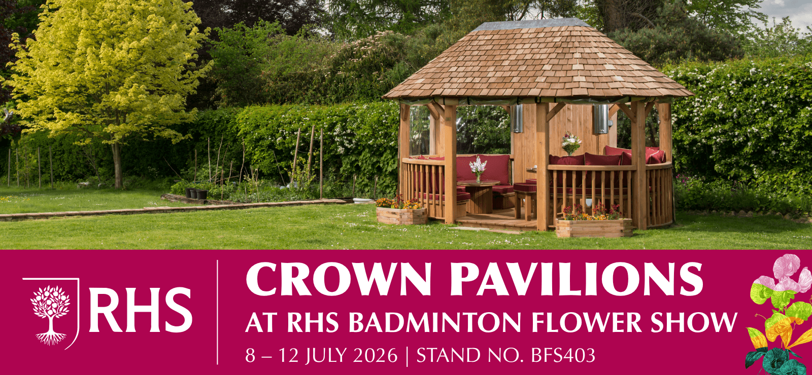 Crown Pavilions at RHS Badminton Flower Show 2026 Banner